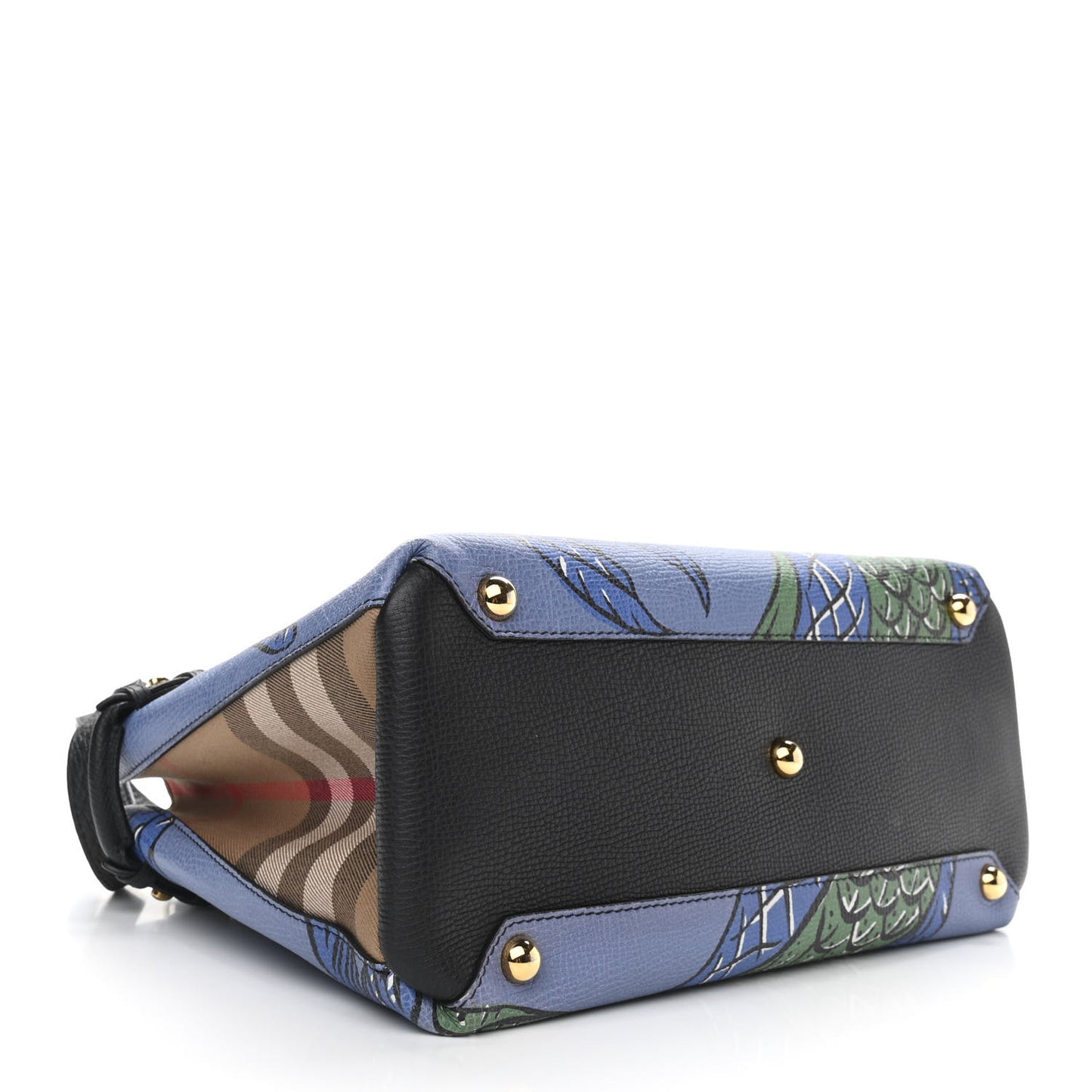 Derby Calfskin Beast Print Medium Banner Tote Black