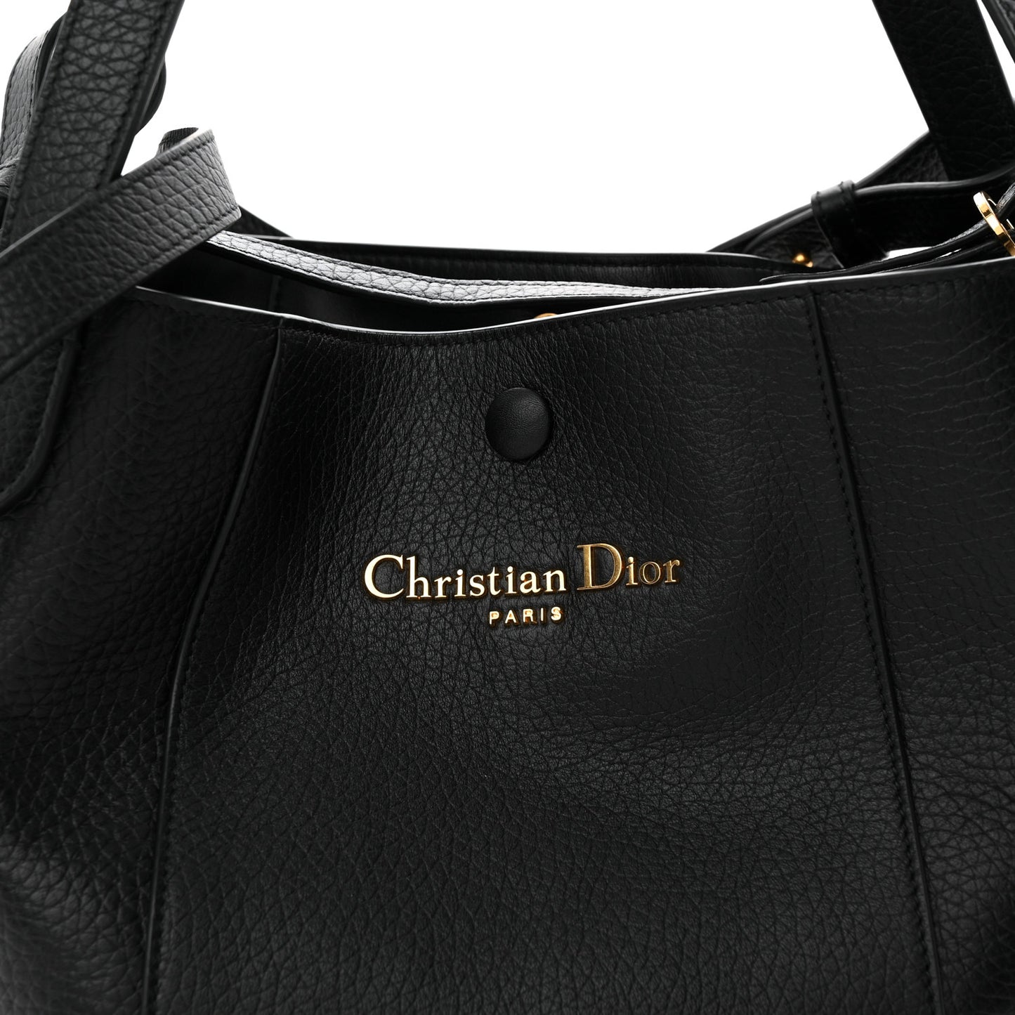Calfskin Medium Signature Bucket Bag Black