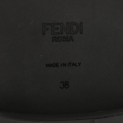 Fendi Calfskin Stretch Fabric FF Rockoko Tall Biker Boots 38 Tobacco Black Marino 6 of 8