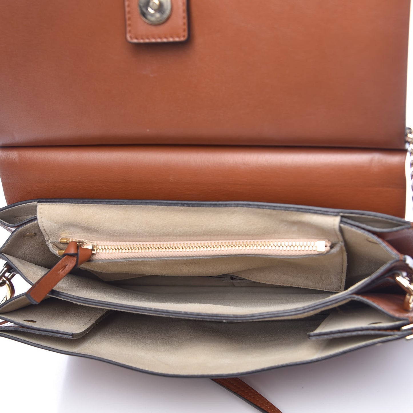 Suede Calfskin Medium Faye Shoulder Bag Tobacco