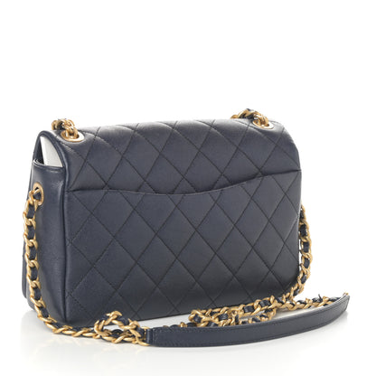 Chanel Caviar Quilted Medium Fashion Therapy Flap Navy Blue 3 of 10