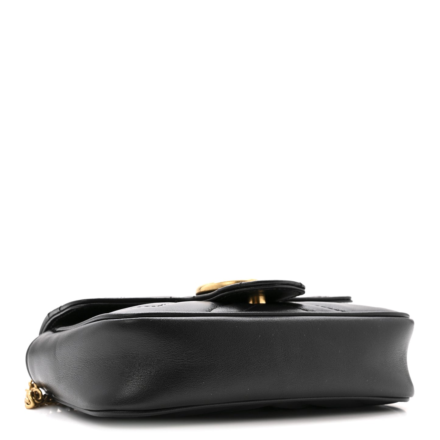 Calfskin Matelasse Super Mini GG Marmont Shoulder Bag Black