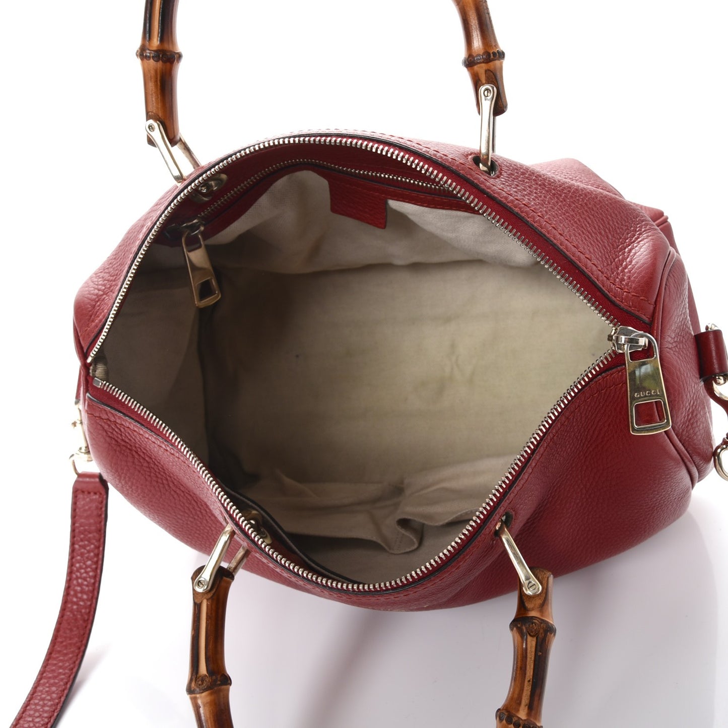 Calfskin Bamboo Medium Shopper Boston Red