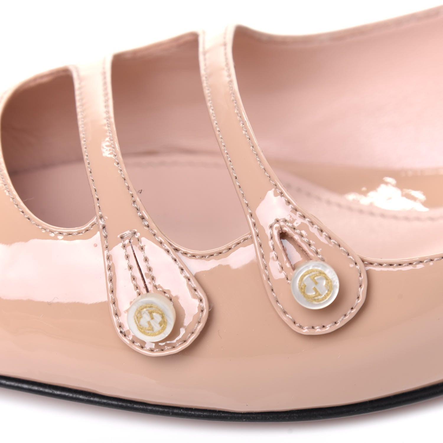 Gucci Patent Double Strap Aneta Flats 38.5 Pink Apricot 12 of 12