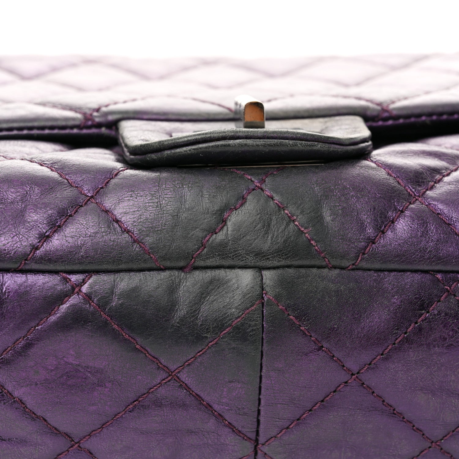 Chanel Metallic Aged Calfskin Quilted 2.55 Reissue 227 Flap Purple 17 of 23