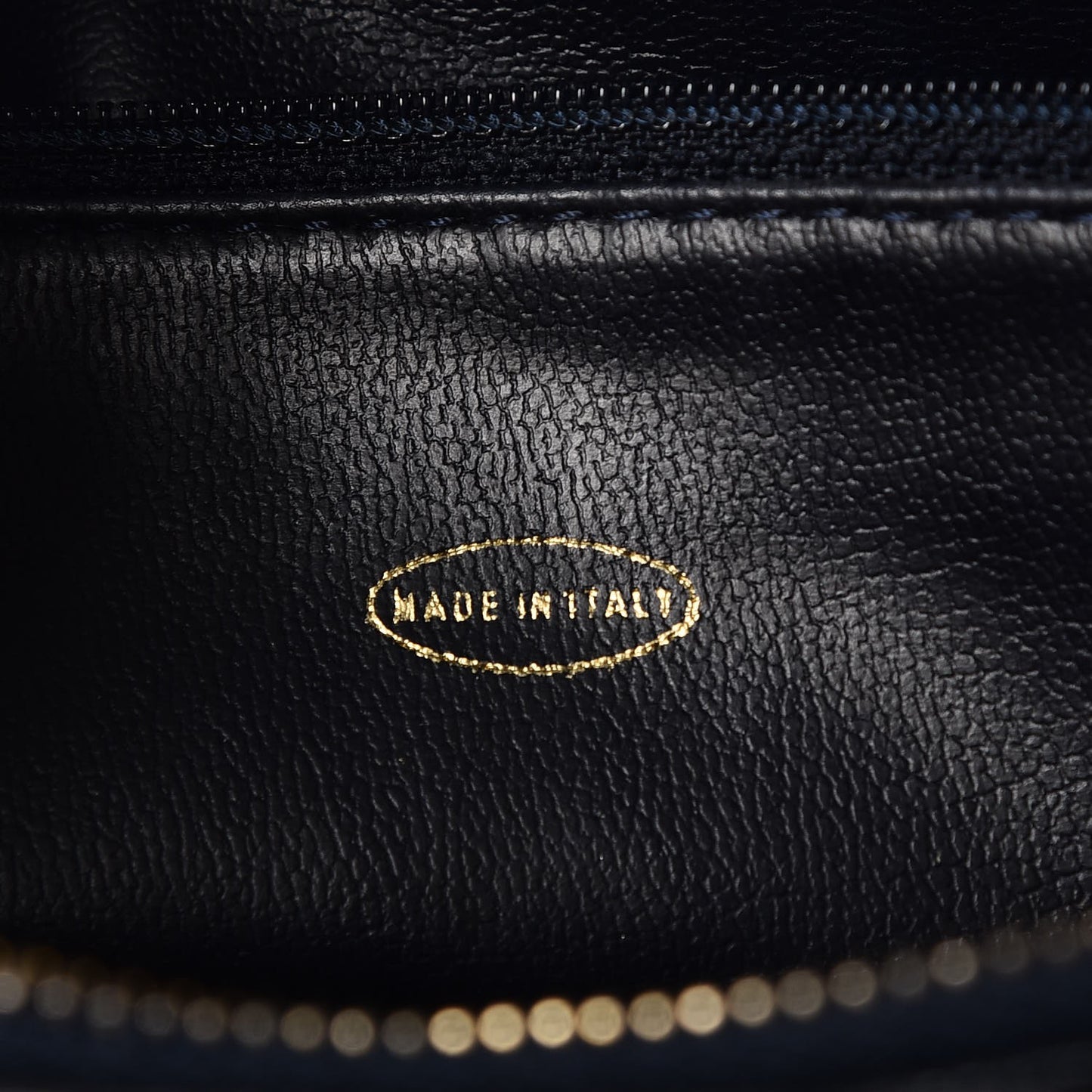 Caviar Flap Shoulder Bag Navy
