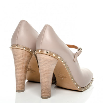 Valentino Garavani Calfskin Soul Rockstud Mary Jane 110mm Pumps 37 Poudre 4 of 6