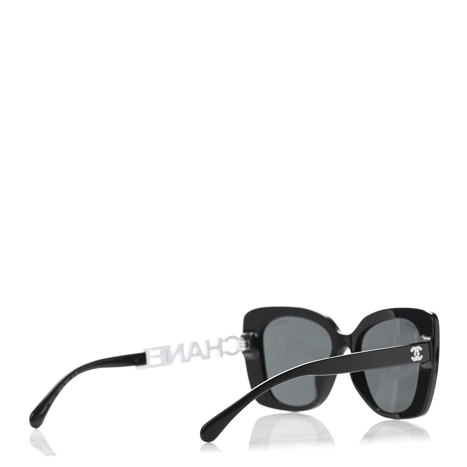 Chanel Acetate Strass Square Sunglasses 5422-B-A Black White 4 of 4