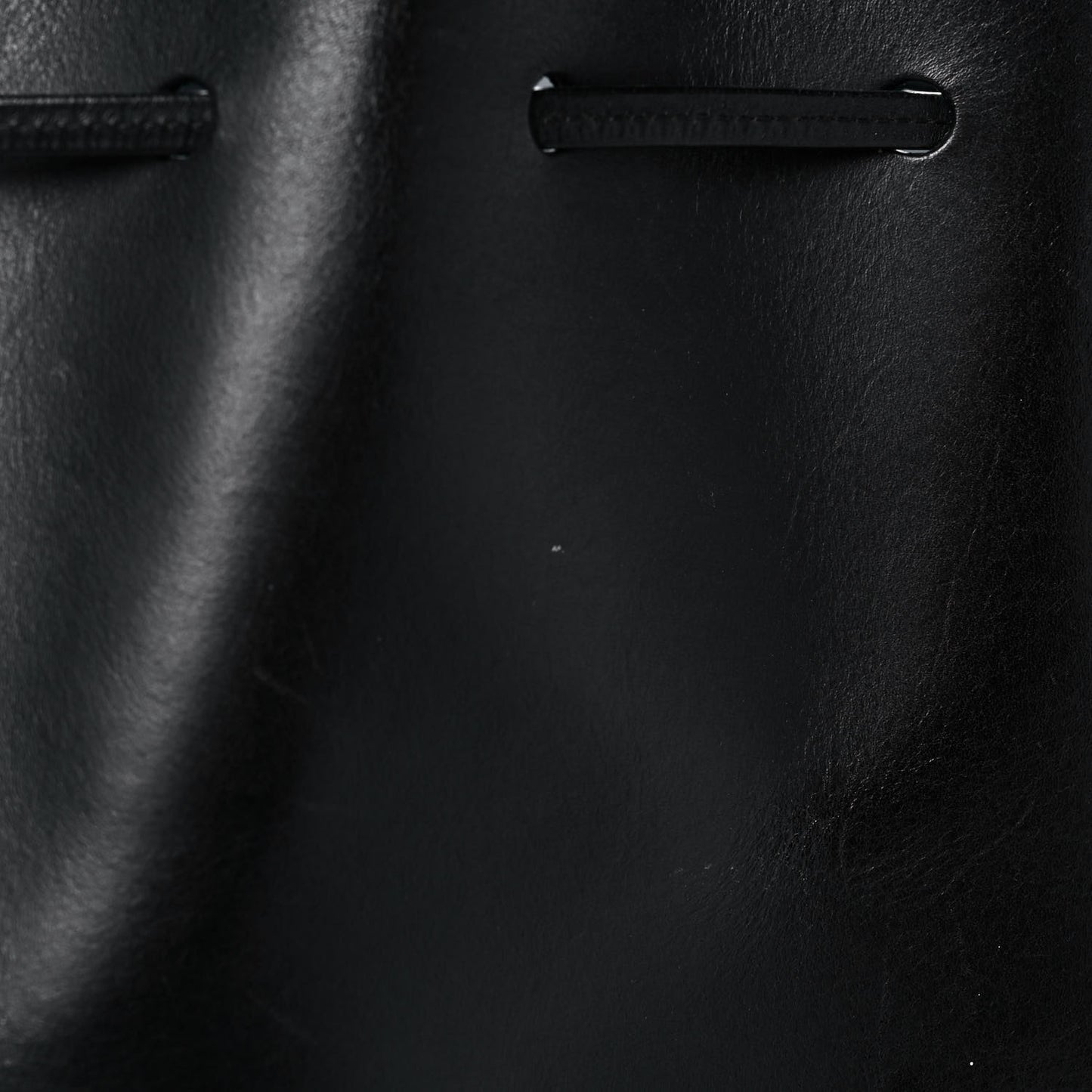 Vegetable Tanned Calfskin Bucket Bag Black Marina
