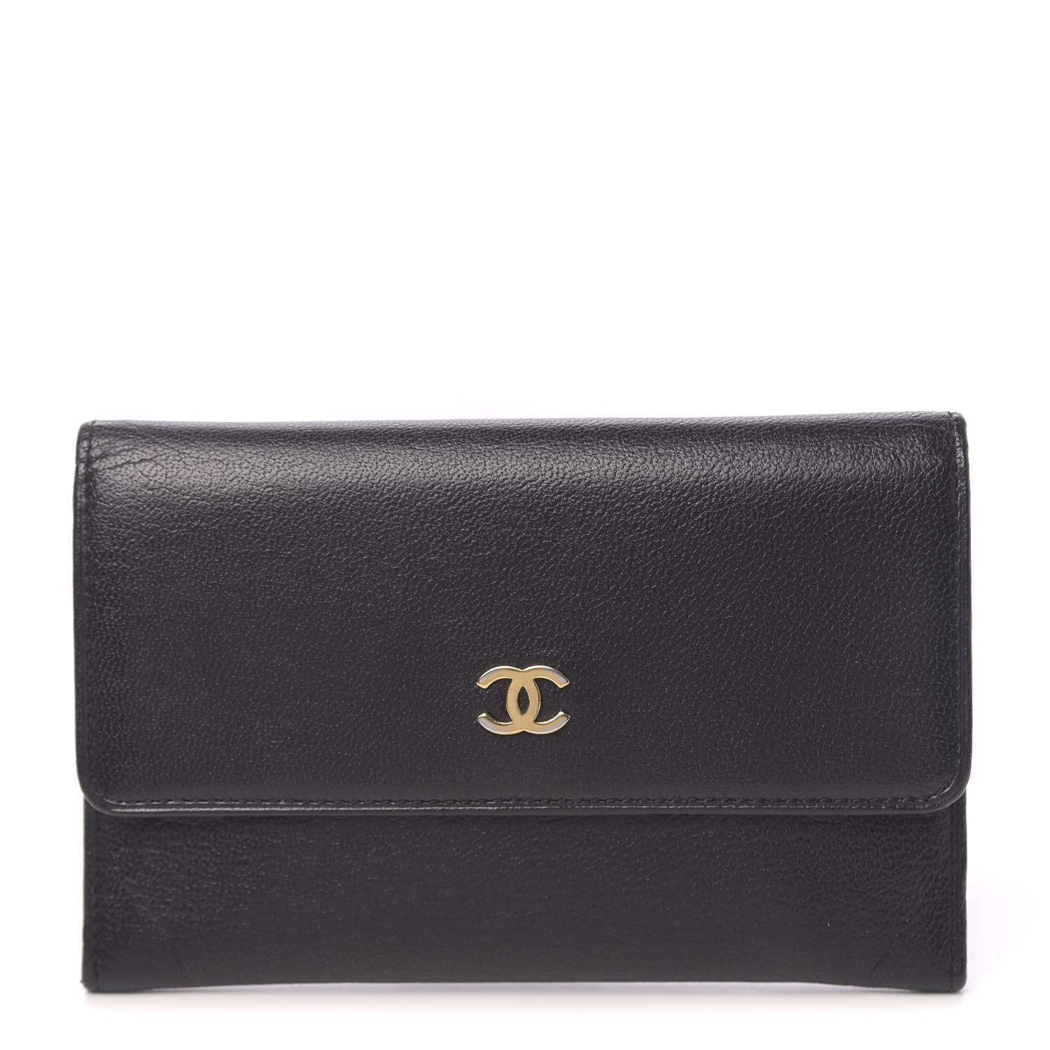 Chanel Goatskin CC Compact Flap Wallet Black 1 of 10