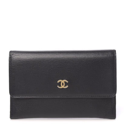 Chanel Goatskin CC Compact Flap Wallet Black 1 of 10