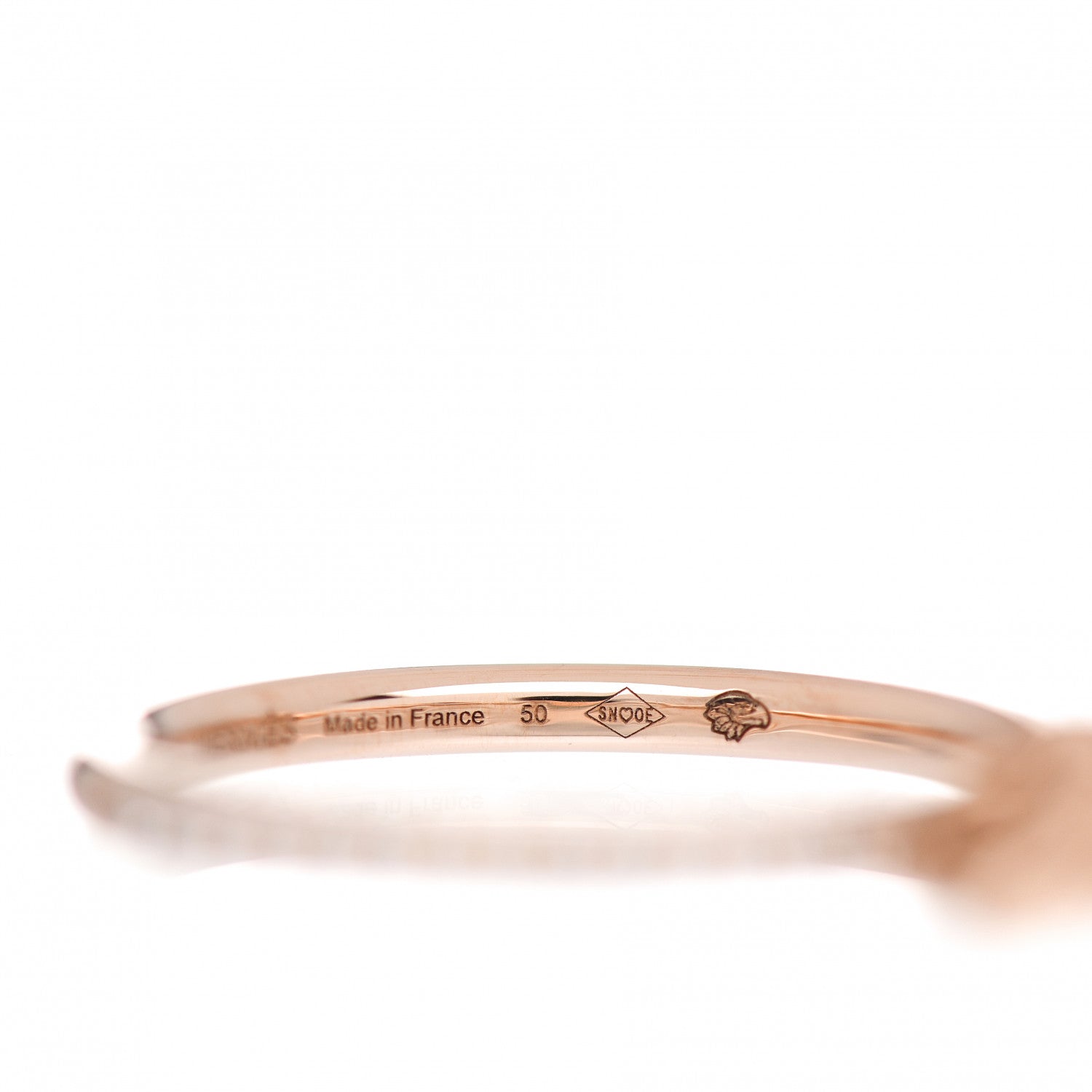 Hermes 18K Rose Gold Diamond Kelly Clochette Ring 50 5.25 4 of 5