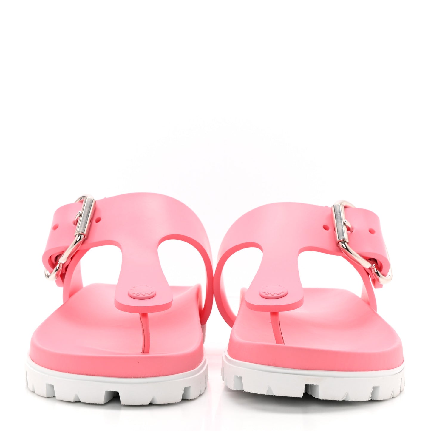 EVA Rubber Buckled Lug Sole 20mm Thong Sandals 38 Begonia