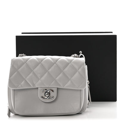 Chanel Aged Calfskin Quilted Express Zip Around Flap Light Grey 11 of 11