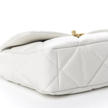 Chanel Lambskin Quilted Large 19 Flap Light White 8 of 9