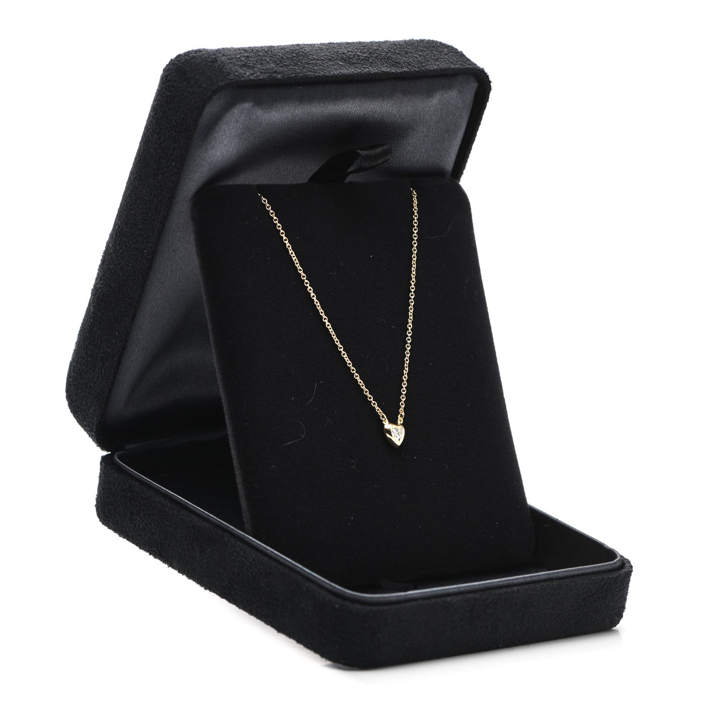 18K Yellow Gold Diamond .17ct Elsa Peretti Diamonds by the Yard Heart Pendant Necklace