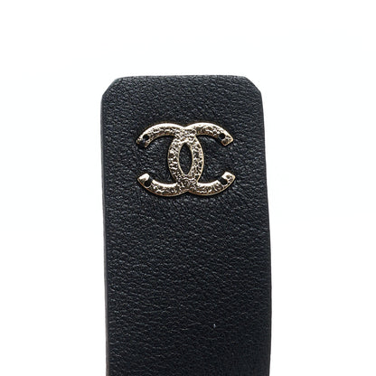 Chanel Lambskin Pearl CC Chain Belt L Black 3 of 4