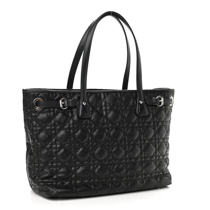 Christian Dior Coated Canvas Cannage Small Panarea Tote Black 2 of 10