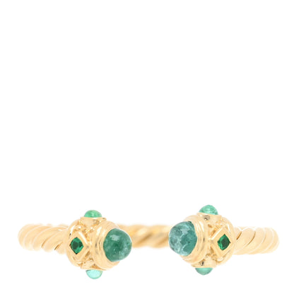 David Yurman 18K Yellow Gold Emerald Renaissance Ring 50 5.5 1 of 4