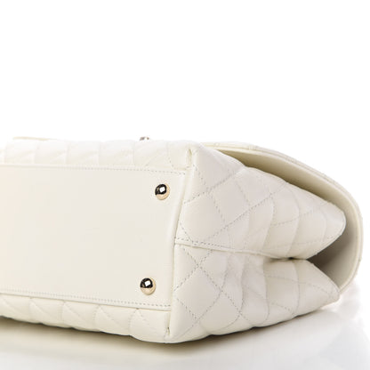 Chanel Caviar Quilted Small Coco Handle Flap White 7 of 11
