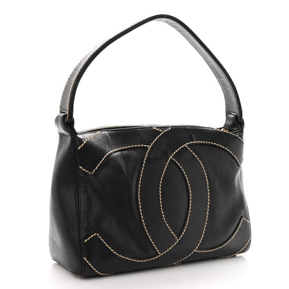 Chanel Caviar CC Stitched Medium Hobo Black 2 of 9