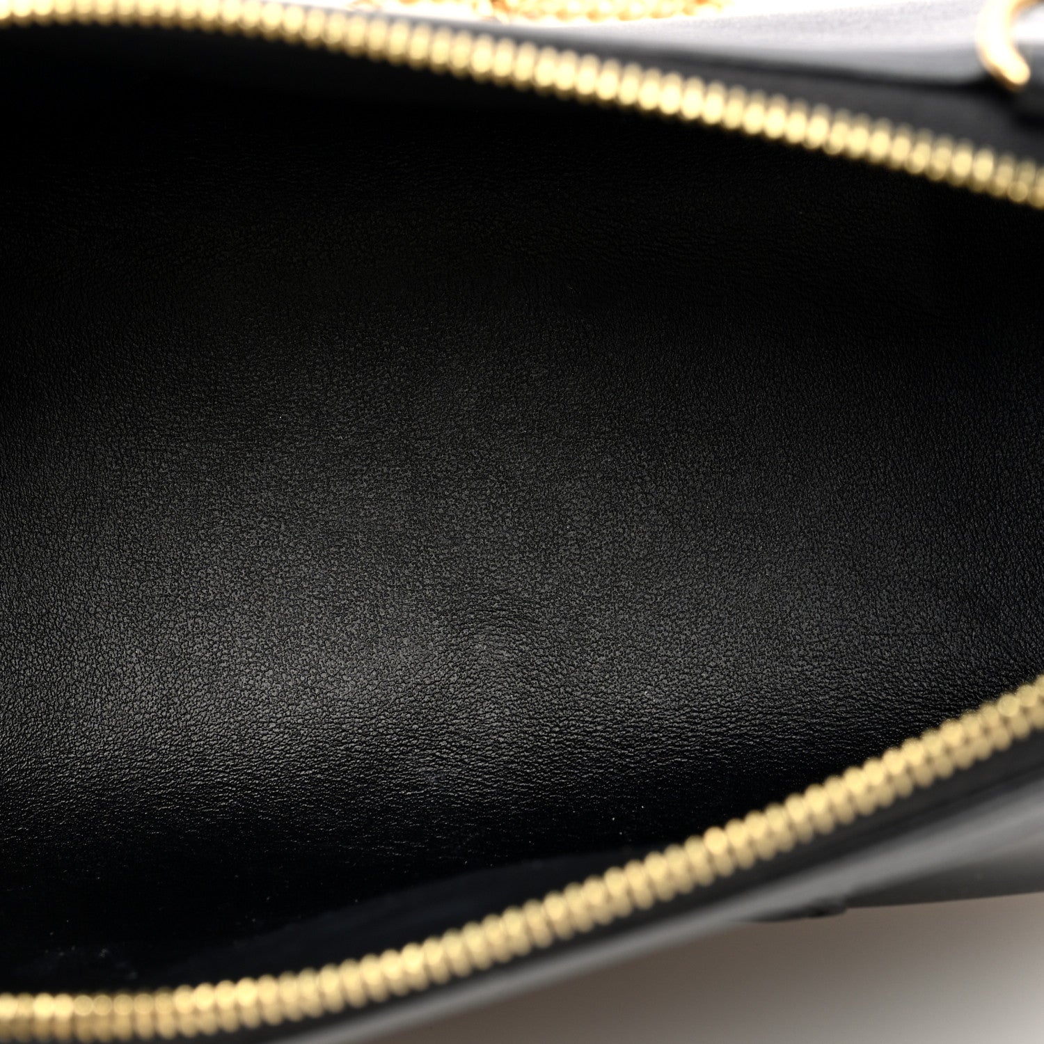 Celine Smooth Calfskin Cuir Triomphe Clutch on Chain Black 5 of 10