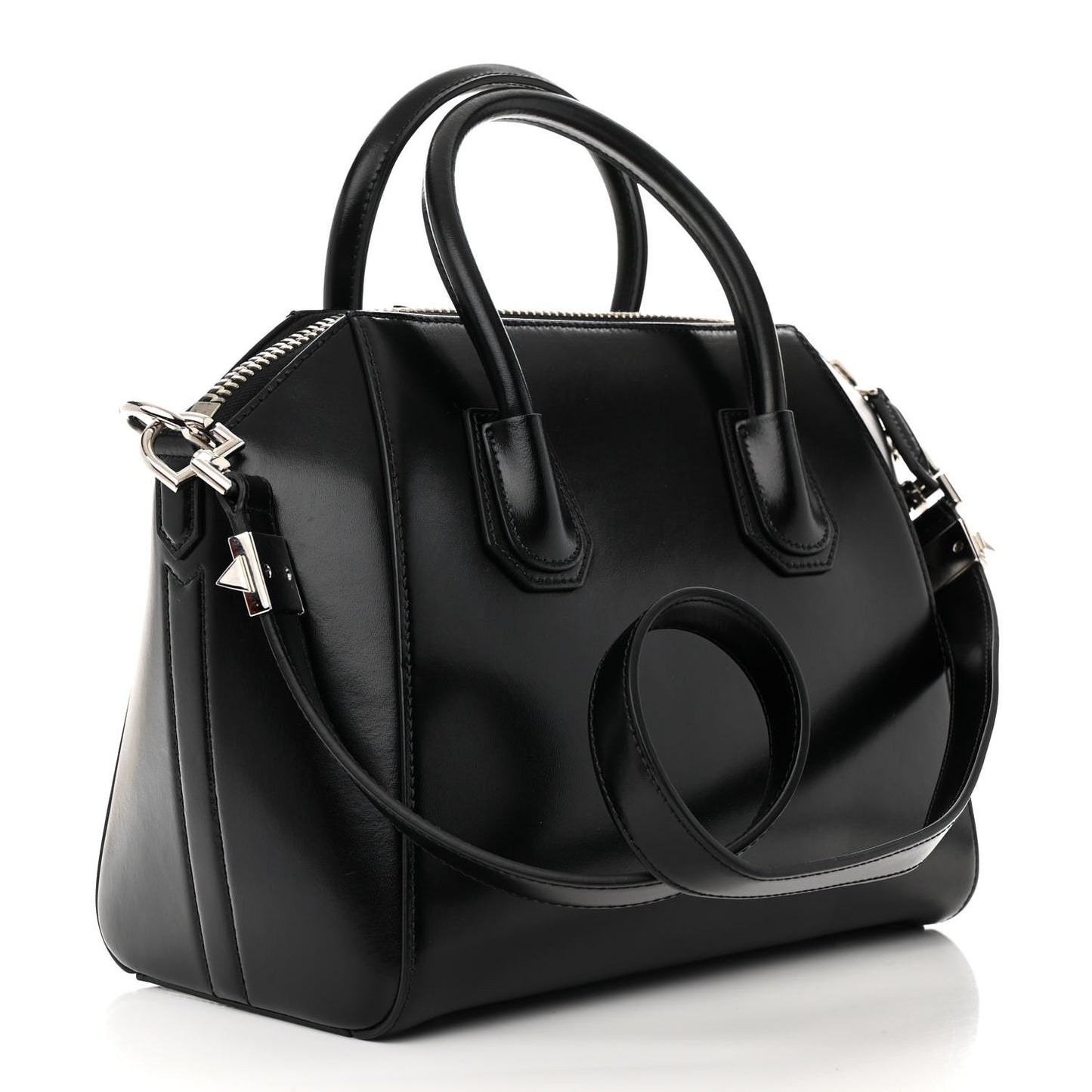 Shiny Lord Calfskin Small Antigona Black