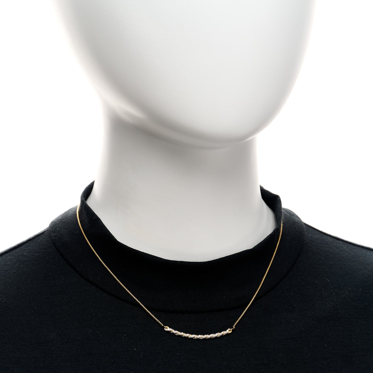 18K Yellow Gold Diamond Paveflex Petite Pave Station Necklace