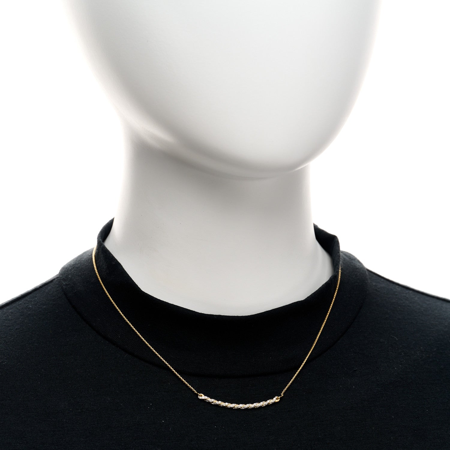 David Yurman 18K Yellow Gold Diamond Paveflex Petite Pave Station Necklace 2 of 4