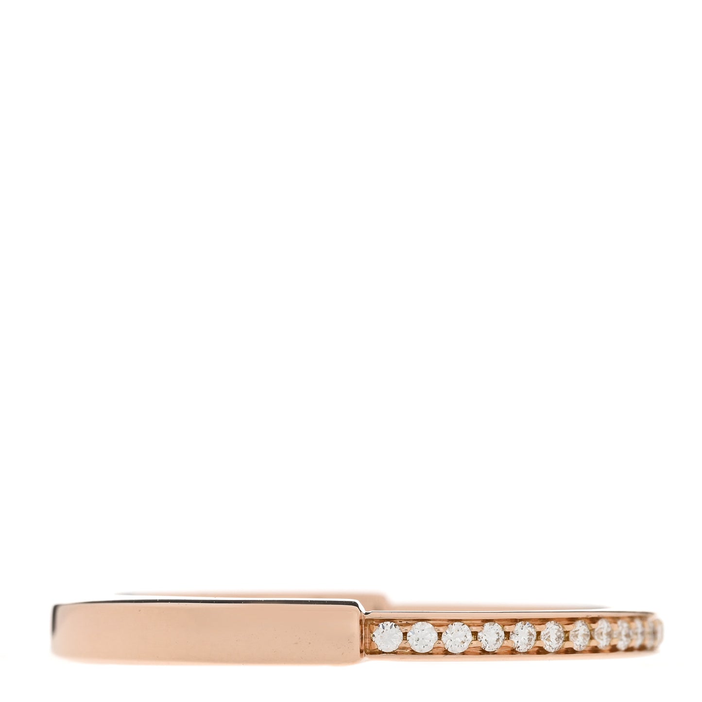 18K Rose Gold Diamond Lock Ring 62 10