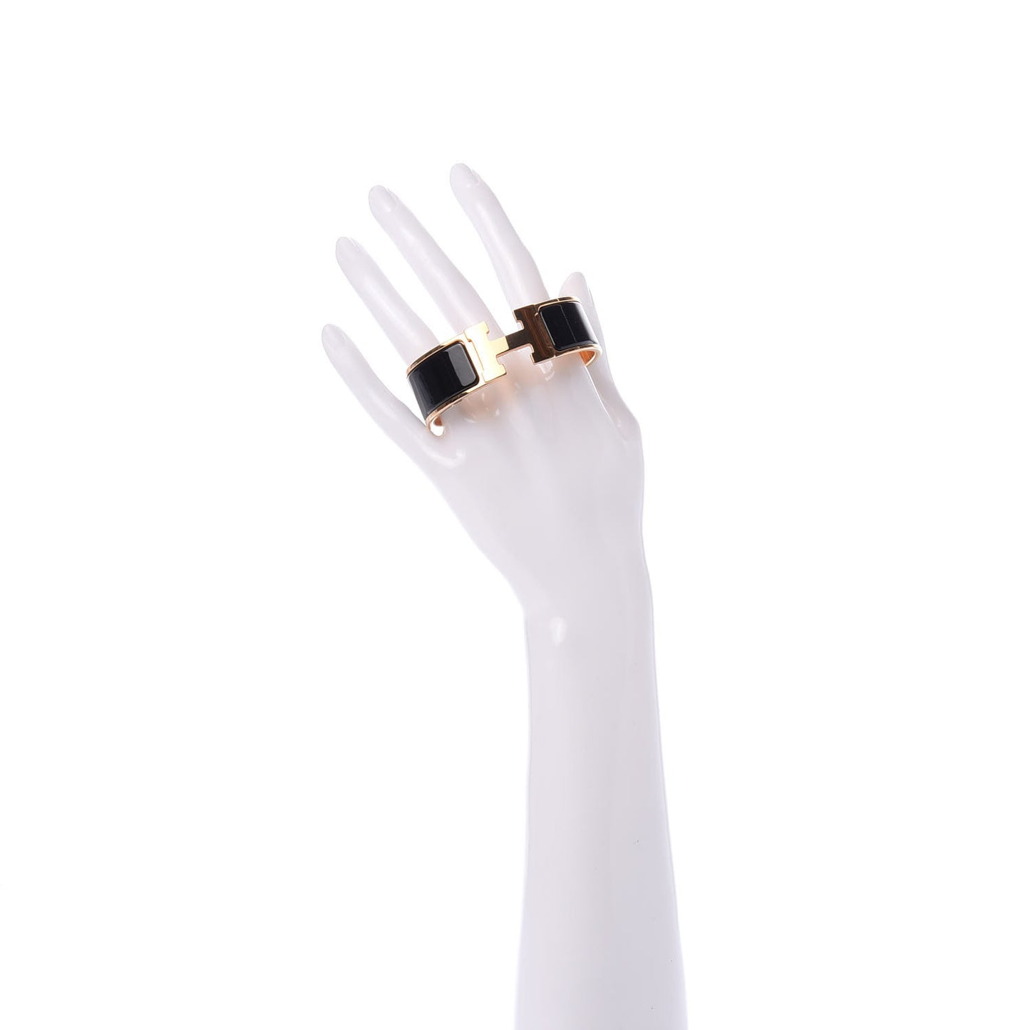 Enamel Wide Clic Clac H Bracelet GM Black