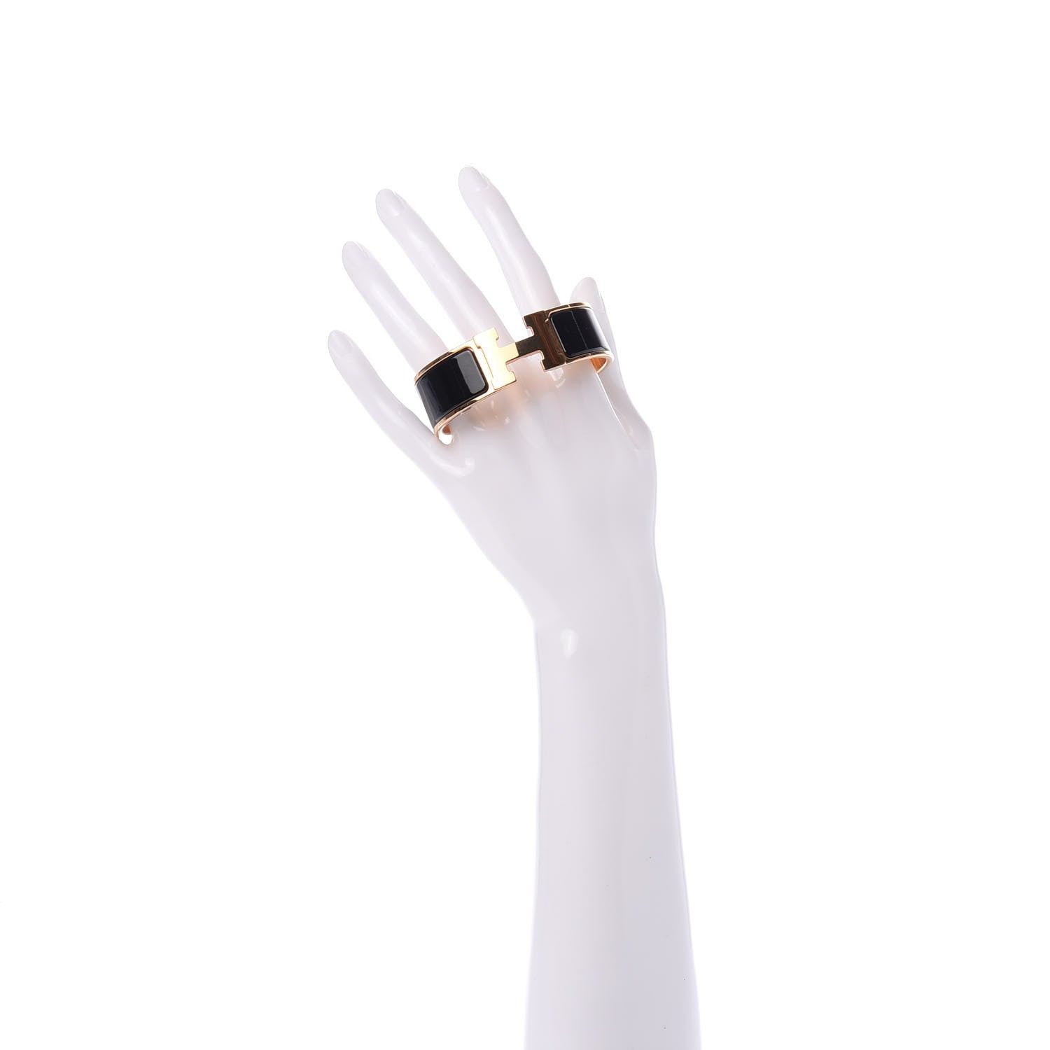 Hermes Enamel Wide Clic Clac H Bracelet GM Black 2 of 6