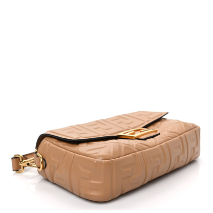 Fendi Nappa FF 1974 Embossed Baguette Miele Scuro 3 of 6