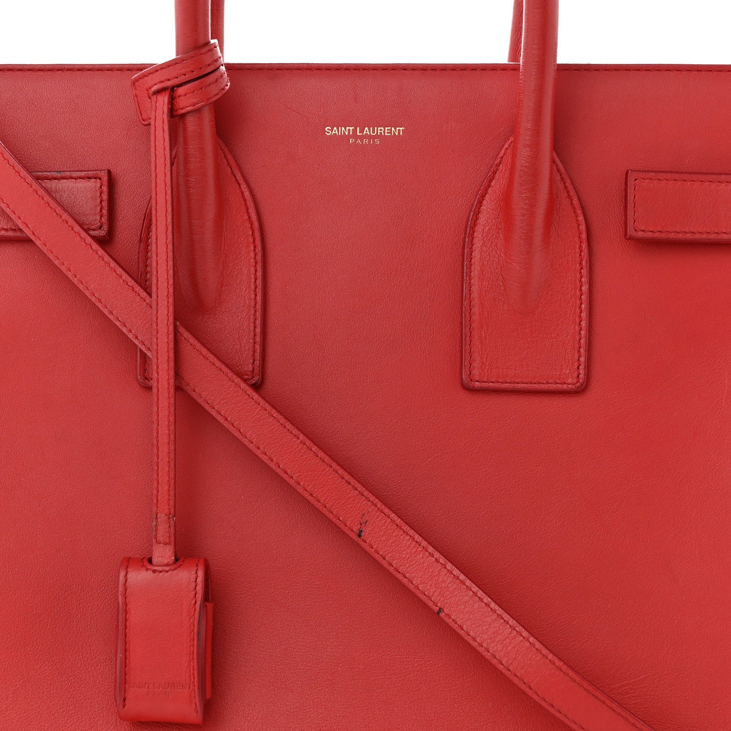 Saint Laurent Calfskin Small Sac De Jour Vermillion 10 of 18