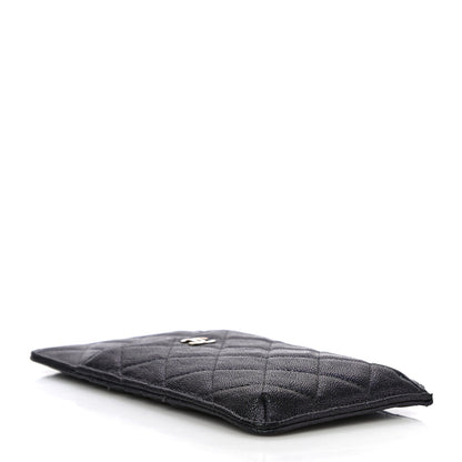 Chanel Iridescent Caviar Quilted Classic Flat Wallet Pouch Black 4 of 11