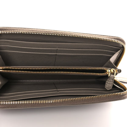 Prada Saffiano Metal Zip Around Wallet Argilla 5 of 10