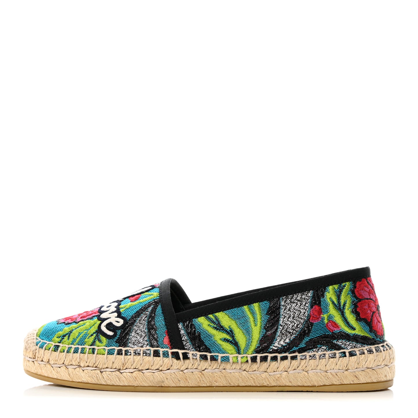Tapestry Brocade Blind For Love Espadrilles 37.5 Acquamarine Green Black
