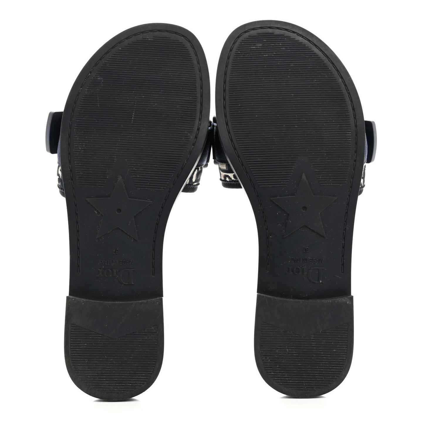 Nylon Oblique Dio(r)evolution Slide Sandals 37 Deep Blue