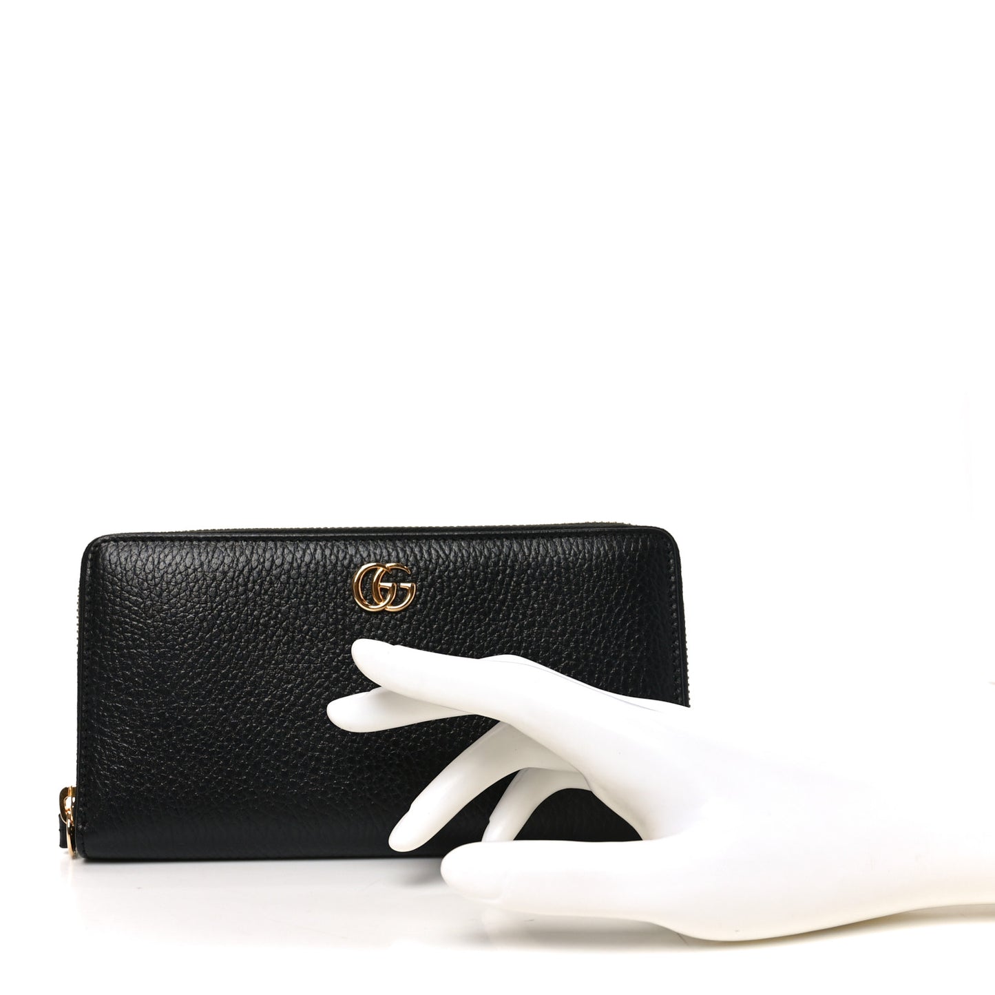 Dollar Calfskin GG Marmont Zip Around Wallet Black