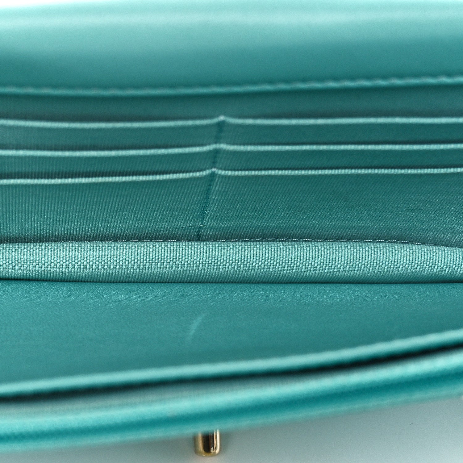 Chanel Lambskin Quilted Trendy CC Wallet On Chain WOC Turquoise 5 of 10