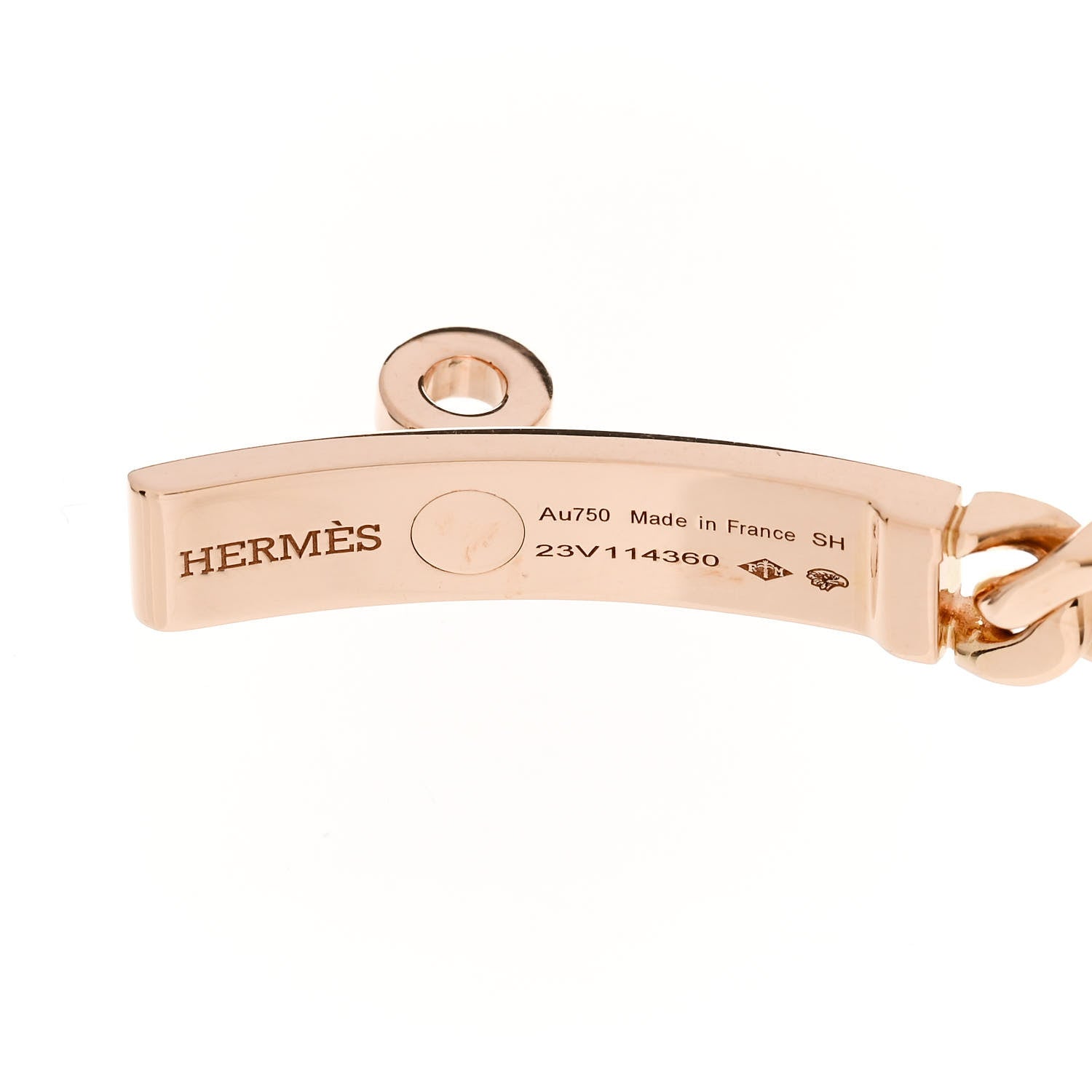 Hermes 18K Rose Gold Diamond PM Kelly Chaine Bracelet SH 3 of 3