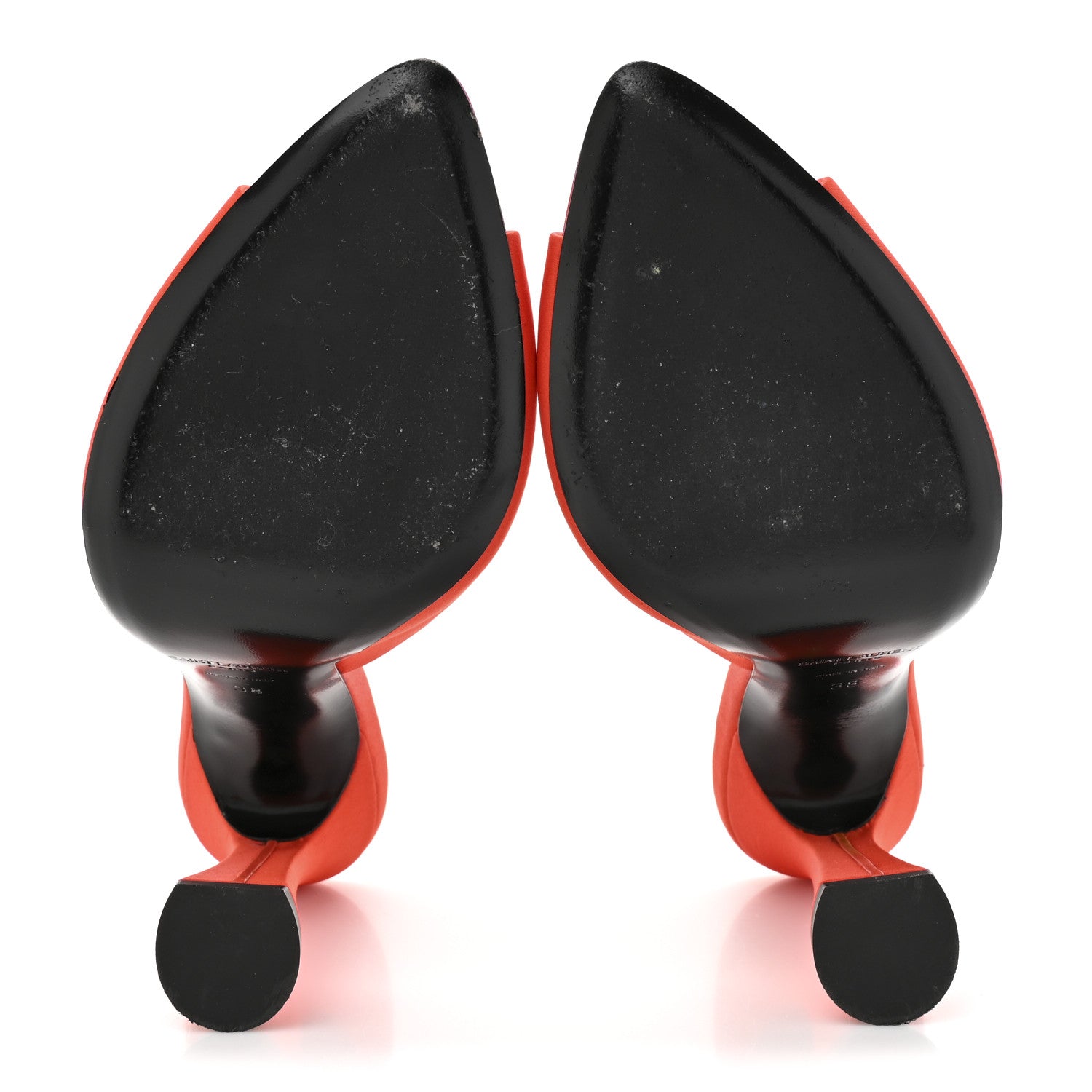 Saint Laurent Crepe De Chine Suite Mule Sandals 38 Arancio 6 of 9