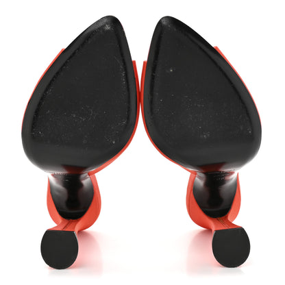 Saint Laurent Crepe De Chine Suite Mule Sandals 38 Arancio 6 of 9
