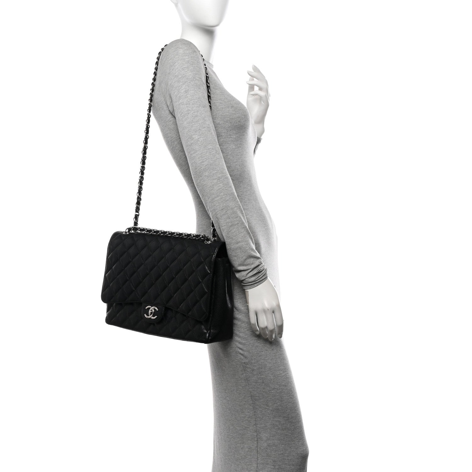 Chanel Caviar Quilted Maxi Double Flap Black 2 of 16