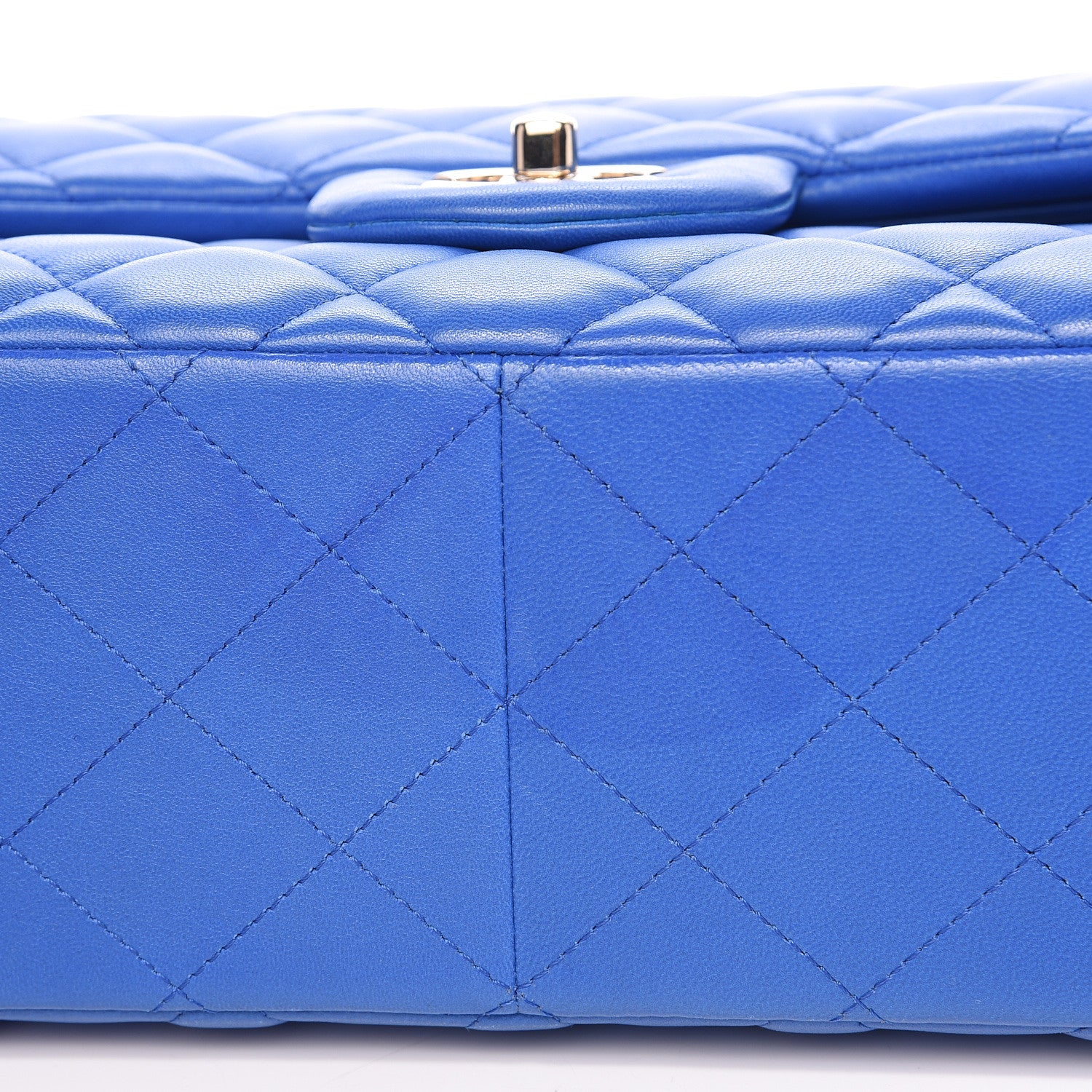 Chanel Lambskin Quilted Jumbo Double Flap Blue 9 of 15
