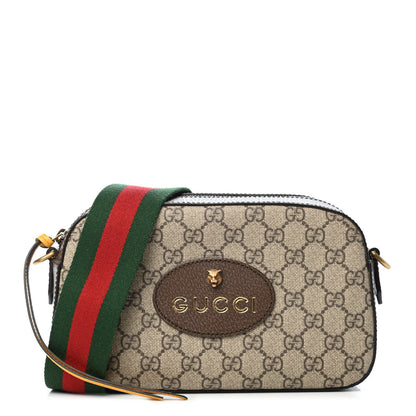 Gucci GG Supreme Monogram Web Neo Vintage Shoulder Bag Beige New Acero Crop 1 of 4