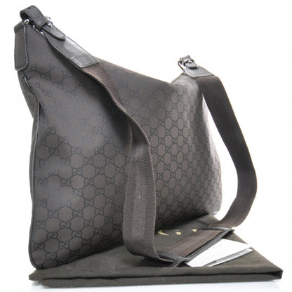 Gucci Nylon Monogram Flat Messenger Bag Brown 2 of 9