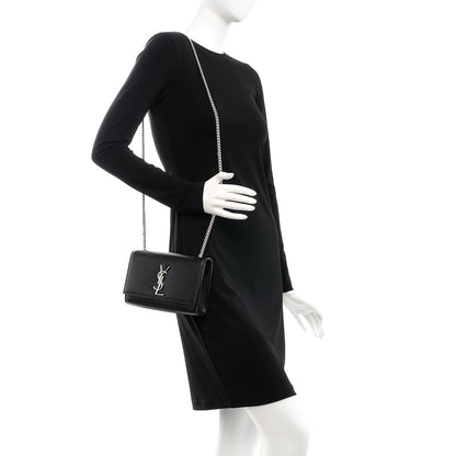 Saint Laurent Grain De Poudre Small Monogram Kate Satchel Black 2 of 6