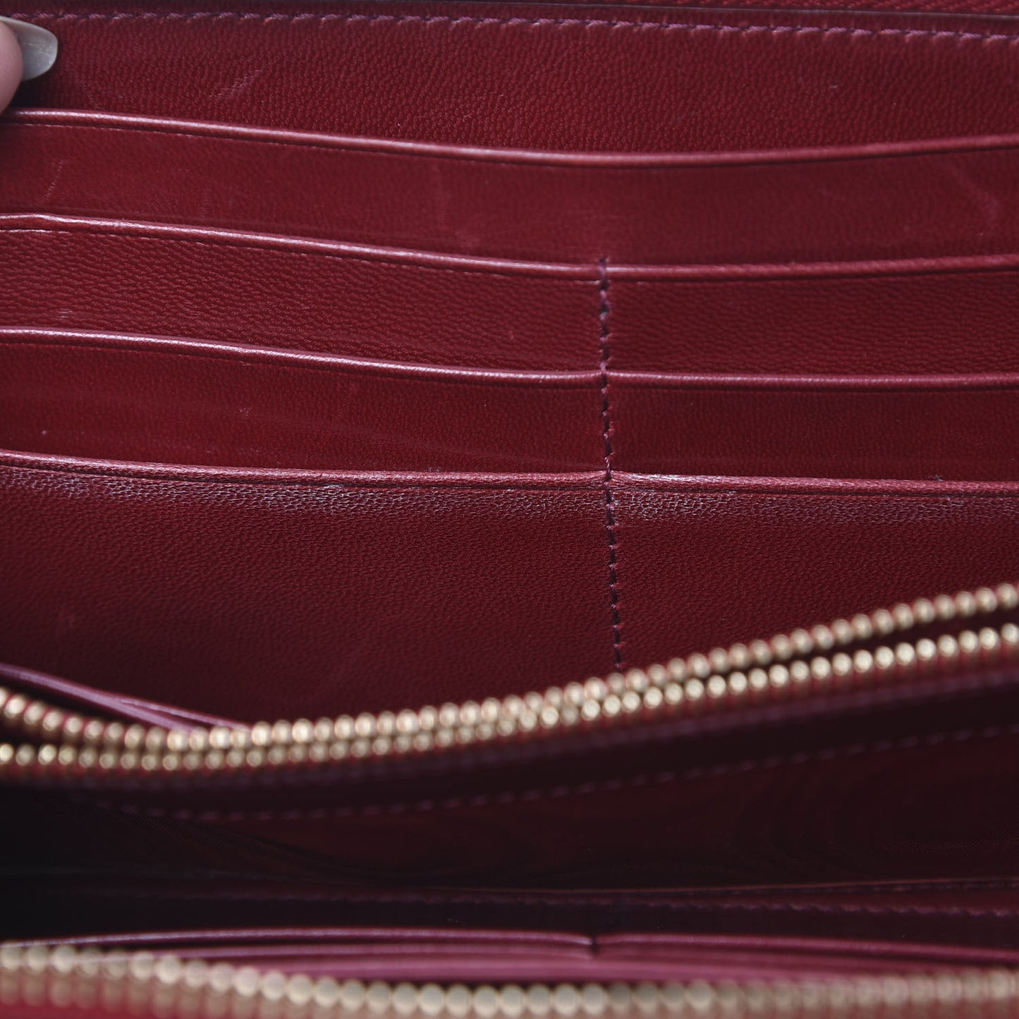 Patent Zip Around Wallet Red
