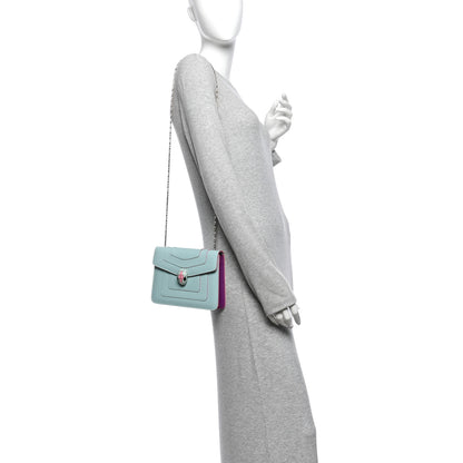 Bulgari Calfskin Serpenti Forever Crossbody Bag Light Blue 2 of 10